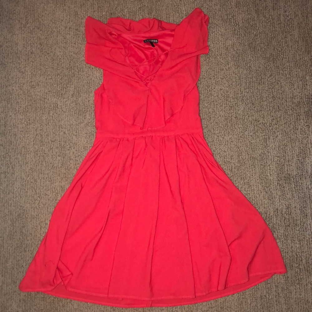 Express Coral Lace Top Dress
